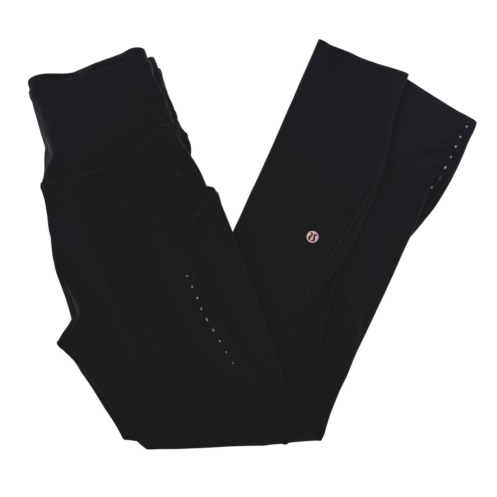 Lululemon Fast and Free High-Rise Tight 25" Women Size 4 Black Excellent Pockets